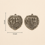 ✨ Luxury Metal Silver Antique Shubh Labh for Diwali - Set of 2