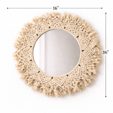 Mirror-Mirror on the Wall - 100% Handmade Macrame Wall Hanging - 16"