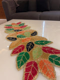 Autumn Leaf Bead Premium Table Runner - 13 X 36
