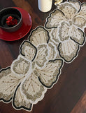 White Butterfly Bead Table Runner - 13 X 36 Inch