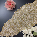 Golden Beige Beads Table Runner - 13 X 36 Inch